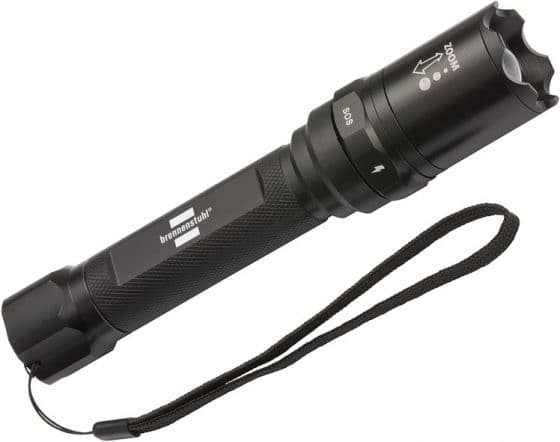 Brennenstuhl 1178600201, Käsikokoinen taskulamppu, Musta, Metalli, Painikkeet, IP44, LED musta