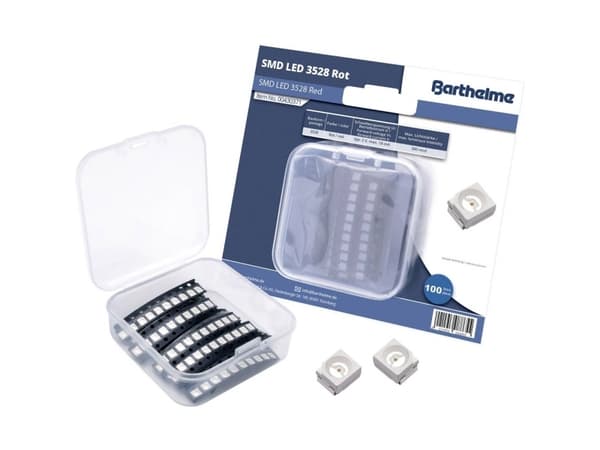 Barthelme SMD LED-sats 3528 röd 300 mcd 120° 18 mA 2 V Bulk