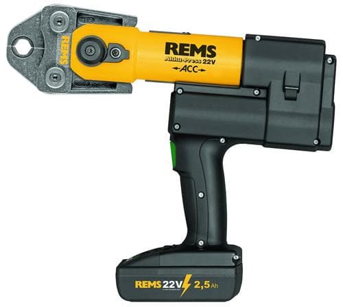 REMS Akku-Press 22 V ACC Elektrohydraulisk akku-radialpresse med automatisk tilbageløb. Leveres med 1 batteri og lader