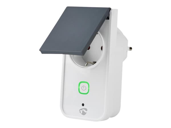 Nedis WIFIPO120FWT - Smart kontakt - trådlös - Wi-Fi - 2.4 - 2.4835 GHz - vit