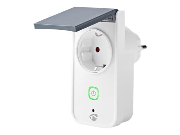 Nedis WIFIPO120FWT - Smart kontakt - trådlös - Wi-Fi - 2.4 - 2.4835 GHz - vit