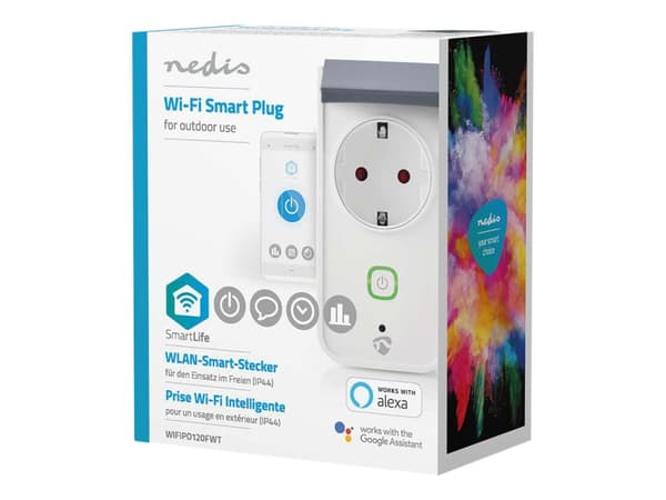 Nedis WIFIPO120FWT - Smart kontakt - trådlös - Wi-Fi - 2.4 - 2.4835 GHz - vit