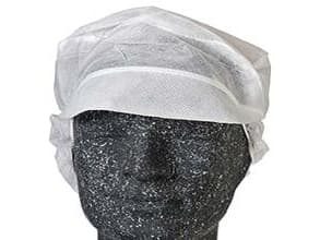 Hygiejnehat Snood cap str M med Skygge/Hårpose Hvid,100 stk/pk