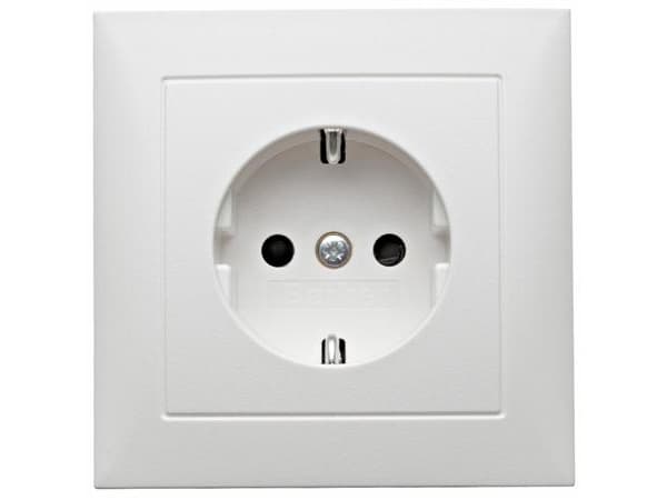 Berker 47229909, Typ F, Vit, Termoplastisk uretan (TPU), IP20, 250 V, 16 A