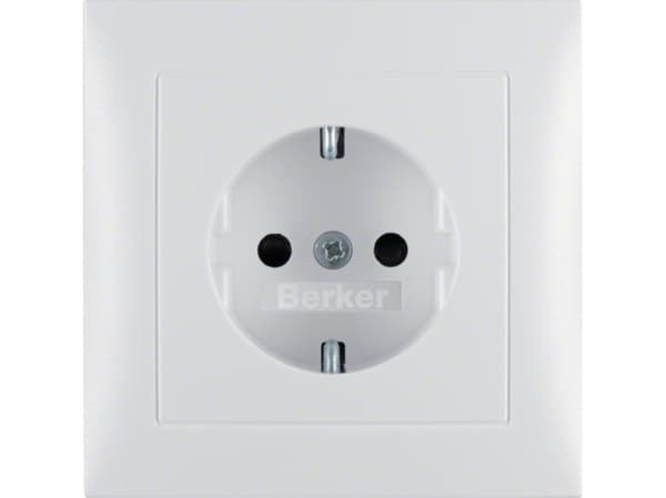 Berker 47229909, Typ F, Vit, Termoplastisk uretan (TPU), IP20, 250 V, 16 A