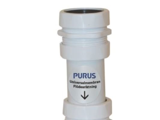 Pum udløbsrør ø32/40, lodret - Udløbsrør Ø32/40mm med PUM. Lugtspærre i ventilationsanlæg e