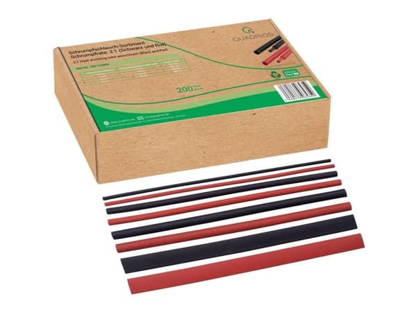 Quadrios 19011ca094 Heat Shrink Tubing Assortment Black, Red Shrink Ratio: 2:1 200