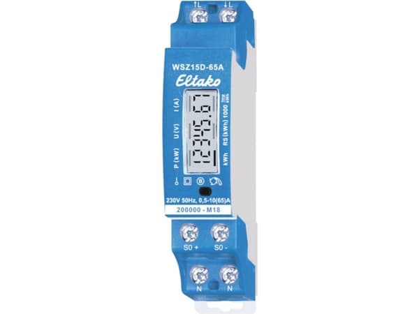 Eltako WSZ15D-65A MID Vekselstrømsmåler digital 65 A MID-godkendelse: Ja 1 stk