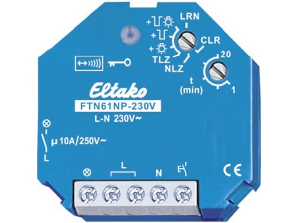 Eltako FTN61NP-230V Radio/trådlös kontakt Inbyggd strömbrytare Effekt (max.) 2500 W Räckvidd (max. i öppen terräng) 30 m