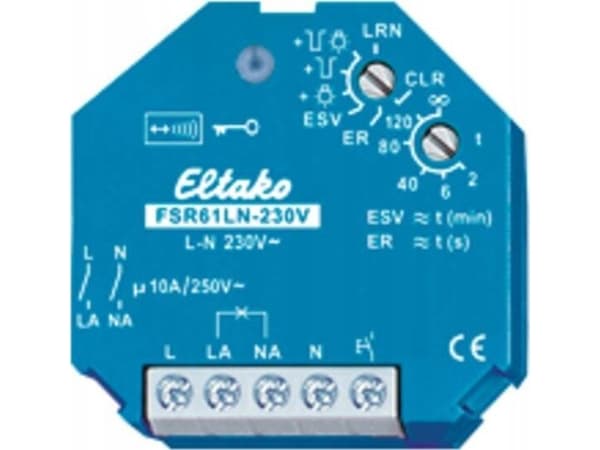 Eltako FSR61LN-230V Radio/trådlös kontakt Inbyggd strömbrytare Effekt (max.) 2000 W Räckvidd (max. i öppen terräng) 30 m