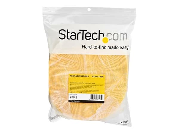 StarTech.com 100ft Hook and Loop Roll, Cut-to-Size uudelleenkäytettävät kaapelinsiteet, Bulk Industrial Wire Fastener Tape / Adjustable Fabric Wraps