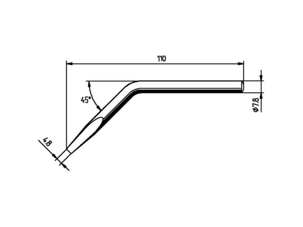 Ersa 0082JD Loddespids Mejselform, bøjet Spidsstørrelse 4.80 mm Indhold 1 stk