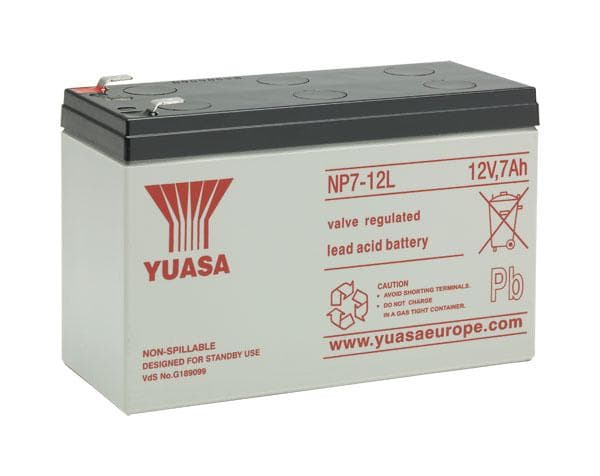 Yuasa NP7-12L, Forseglet blysyre (VRLA), 12 V, 1 stykker, 7000 mAh, 2,2 kg, 65 mm