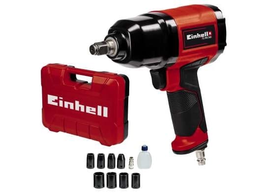 Einhell TC-PW 340, Trykkluftskralle, Sort, Rød, 7500 RPM, 340 Nm, 142 l/min, 6,3 stang