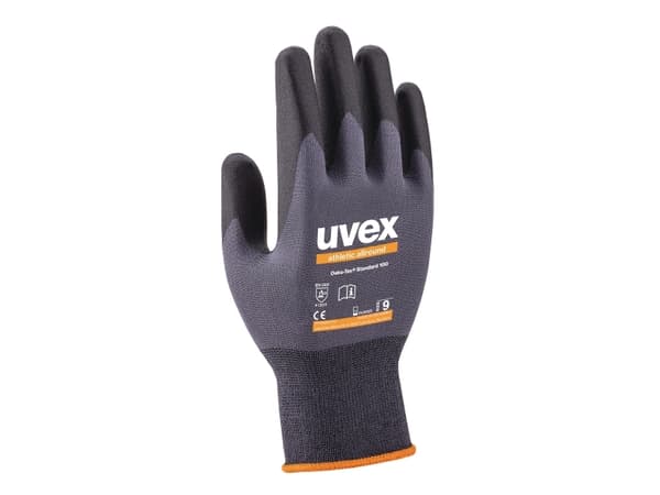 Uvex 60028, Fabrikkhansker, Antrasitt, Grå, Voksen, Voksen, Unisex, 1 stykker