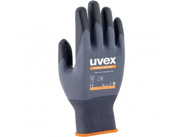 Uvex 60028, Fabrikkhansker, Antrasitt, Grå, Voksen, Voksen, Unisex, 1 stykker
