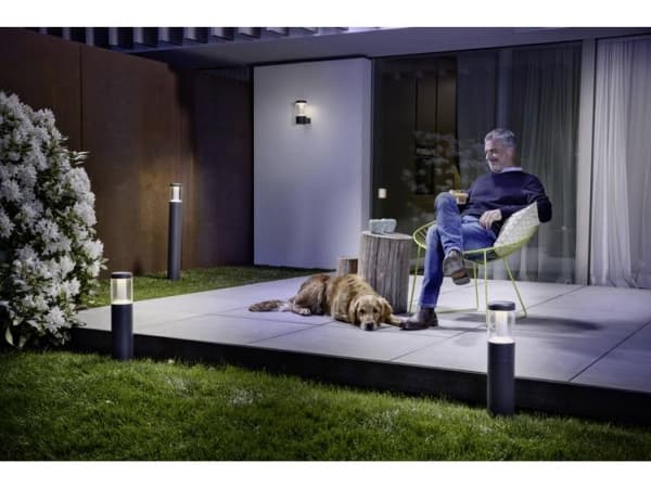 LEDVANCE Modern 90cm 12W, Väggbelysning för utomhusbruk, Mörkgrå, Gjuten aluminium, Polykarbonat, IP54, Fasad, Trädgård, Gräsmatta, I