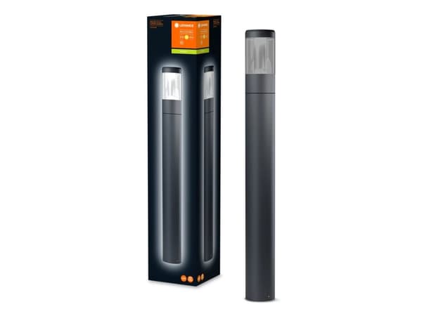 LEDVANCE Modern 90cm 12W, Väggbelysning för utomhusbruk, Mörkgrå, Gjuten aluminium, Polykarbonat, IP54, Fasad, Trädgård, Gräsmatta, I