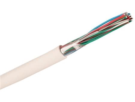 NEXANS Signaalikaapeli, halogeeniton 2x2x0,5 mm EQQXB valkoinen rumpu, kaapelin halkaisija 4,3 mm - (100 metriä)