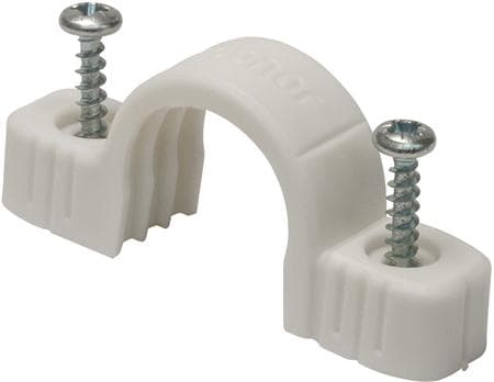 Uponor Teck hållare för tomma rör enkel 25 mm.Används för att fästa tomma rör på en yta. Skruvar ingår. - (100 st.)