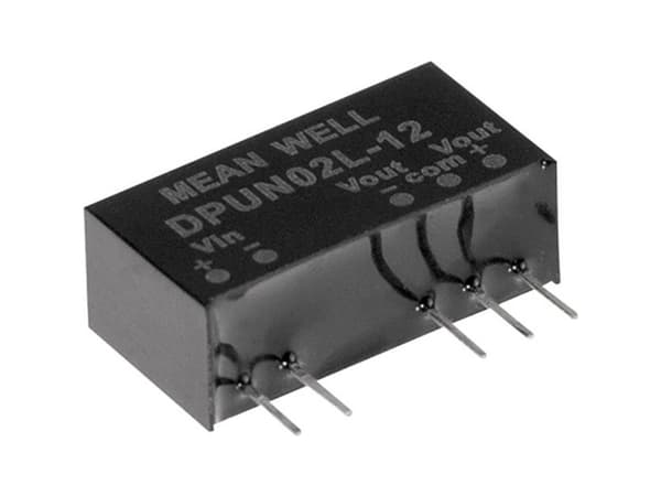 MEAN WELL DPUN02M-15, 10,8 - 13,2 V, 2 W, 15 V, 0,067 A, RoHS, 2100 stk