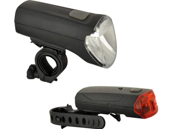 FISCHER sykkel LED lyssett 60/30/15 lux, levetid opptil 50 000 timer, StVZO godkjent - 1 stk (85347)