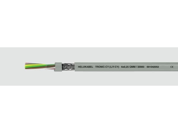 HELUKABEL 20058, Lågspänningskabel, Grå, Polyvinylklorid (PVC), Cooper, 0,34 mm², -5 - 80 °C