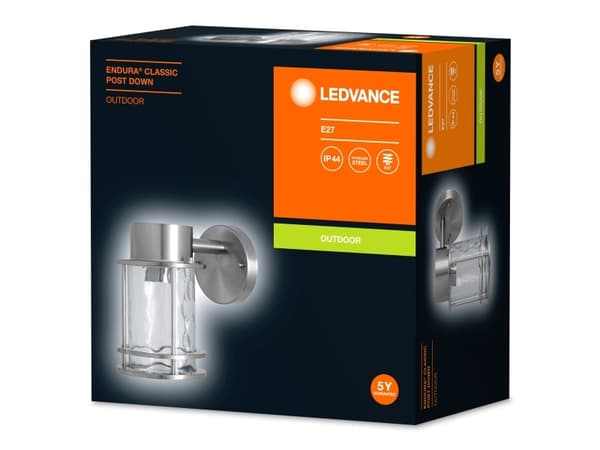 LEDVANCE ENDURA CLASSIC POST, Väggbelysning för utomhusbruk, Stål, Rostfritt stål, IP44, Entré, Fasad, Trädgård, Trädgårdsgång, Terass, I