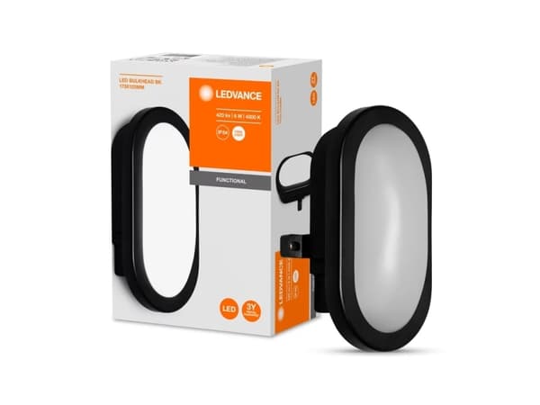 LEDVANCE 941001380, Väggbelysning för utomhusbruk, Svart, Akrylnitrilbutadienstyren (ABS), Gjuten aluminium, IP54, Entré, Fasad, II