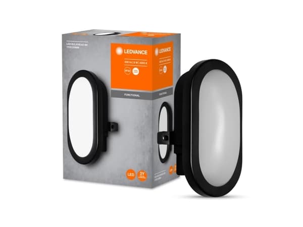 LEDVANCE 941001380, Väggbelysning för utomhusbruk, Svart, Akrylnitrilbutadienstyren (ABS), Gjuten aluminium, IP54, Entré, Fasad, II