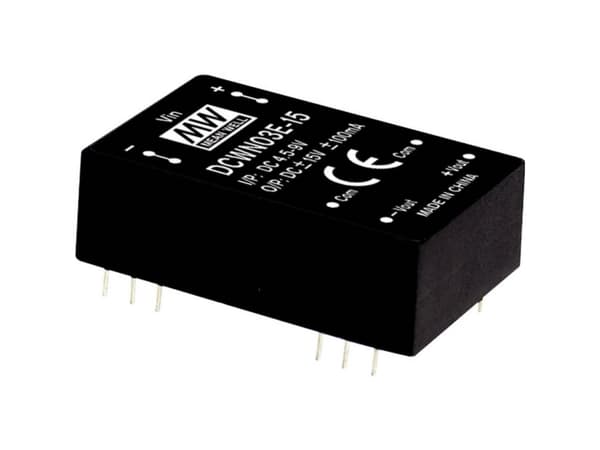 MEAN WELL DCWN03B-15, 18 - 36 V, 3 W, 15 V, 0.1 A, RoHS, 700 stk