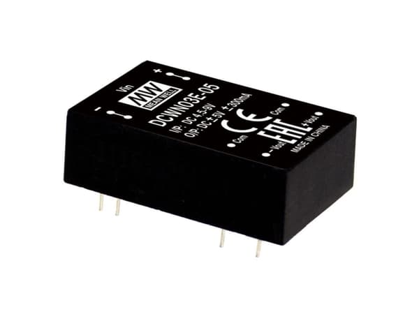 MEAN WELL DCWN03E-12 DC / DC-muuntomoduuli 125 mA 3 W Lähtöjen lukumäärä: 2 x, 20,3 mm, 31,8 mm, 10,2 mm, 12,5 g, 3 W, 4,5 V
