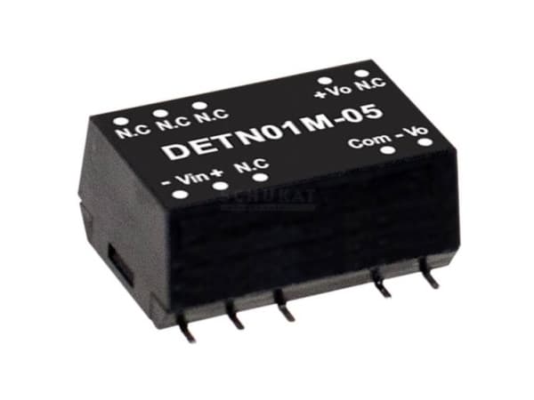 MEAN WELL DETN01L-05, 4.5 - 5.5 V, 1 W, 5 V, 0,1 A, RoHS, 15,2 mm
