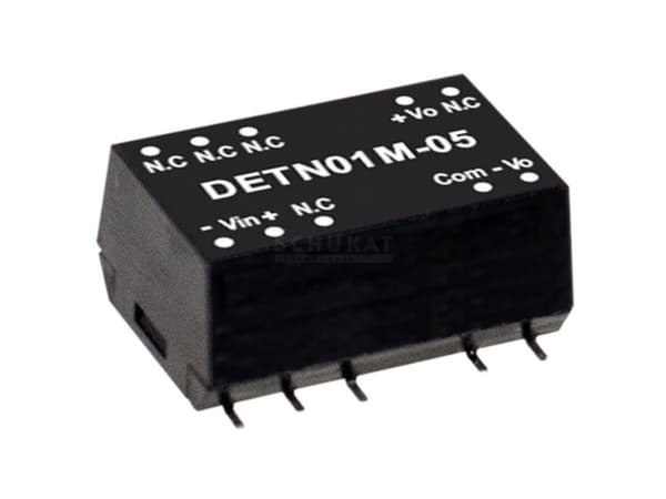 MEAN WELL DETN01L-05, 4.5 - 5.5 V, 1 W, 5 V, 0,1 A, RoHS, 15,2 mm