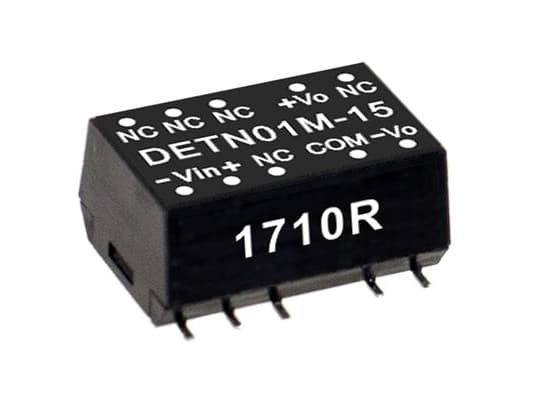 MEAN WELL DETN01L-05, 4.5 - 5.5 V, 1 W, 5 V, 0,1 A, RoHS, 15,2 mm