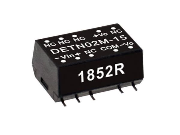 MEAN WELL DETN02M-05, 10,8 - 13,2 V, 2 W, 5 V, 0,2 A, RoHS, 15,2 mm