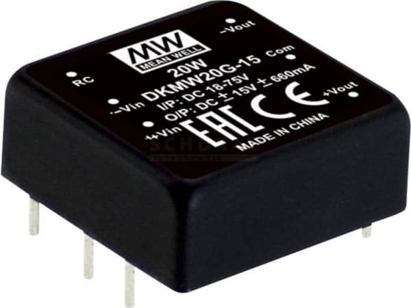 MEAN WELL DKMW20F-12, 20 W, 12 V, 0,83 A, RoHS, 18 g, 300 stk