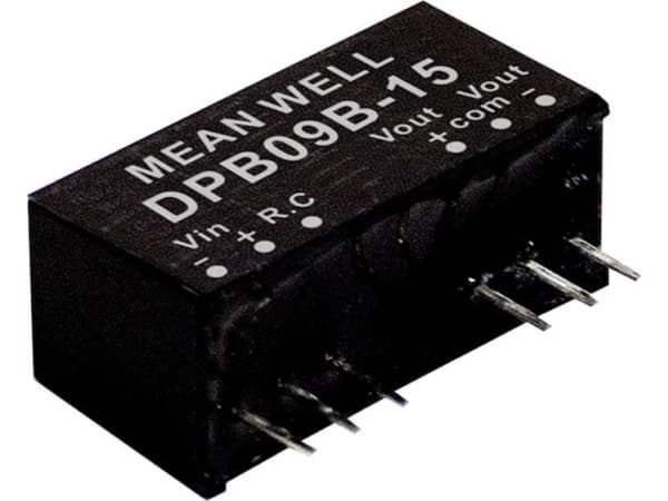 MEAN WELL DPB09B-15, 18 - 36 V, 9 W, 15 V, 0,3 A, RoHS, 24 mm