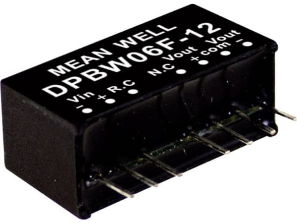 MEAN WELL DPBW06F-15, 6 W, 15 V, 0,2 A, RoHS, 2576 kpl, 2576 pk