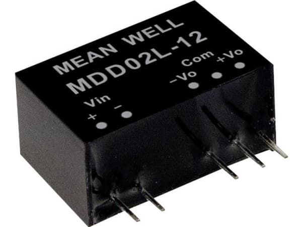 MEAN WELL MDD02N-15, 21,6 - 26,4 V, 2 W, 15 V, -0,067 A, RoHS, 3000 stk