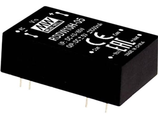 MEAN WELL RSDW10H-05, 43 - 160 V, 10 W, 5 V, 2 A, RoHS, 16 g