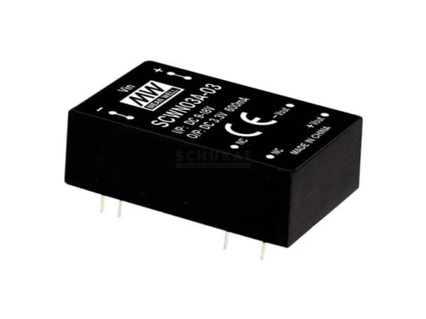 MEAN WELL SCWN03B-05, 18 - 36 V, 3 W, 5 V, 0.6 A, RoHS, 700 stk