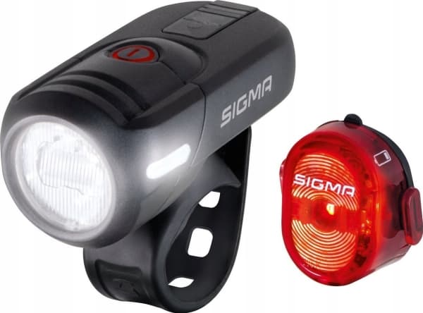 Sigma Bike Lights Set AURA 45 / Nugget Set LED (RGB) Batteridrivna svart