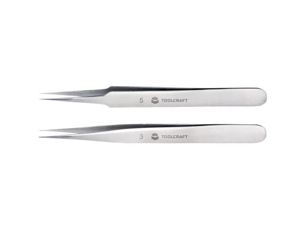 TOOLCRAFT TO-5861034 Pincet-sæt 2 dele Spids, superfin 120 mm