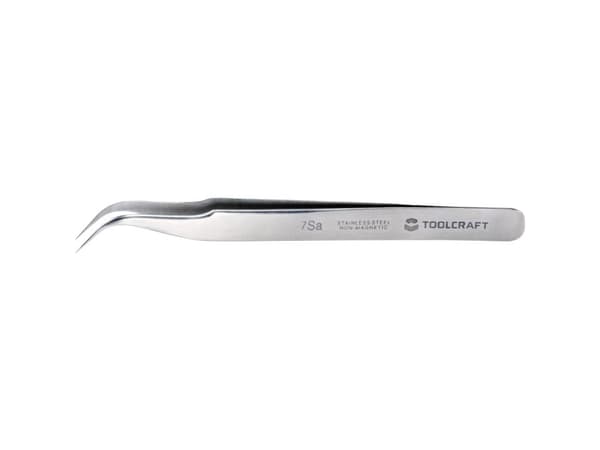 TOOLCRAFT TO-5861037 Præcisionspincet 1 stk. 7a SA Seglspids bøjet, bøjet 55 °, rund, fin 120 mm