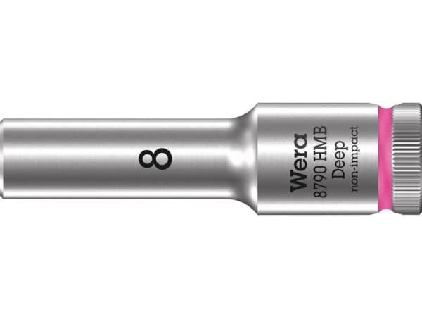 Wera 8790 HMB, Stikkontakt, 3/8", Metrisk, 1 hoder, 8 mm, Kromvanadiumstål