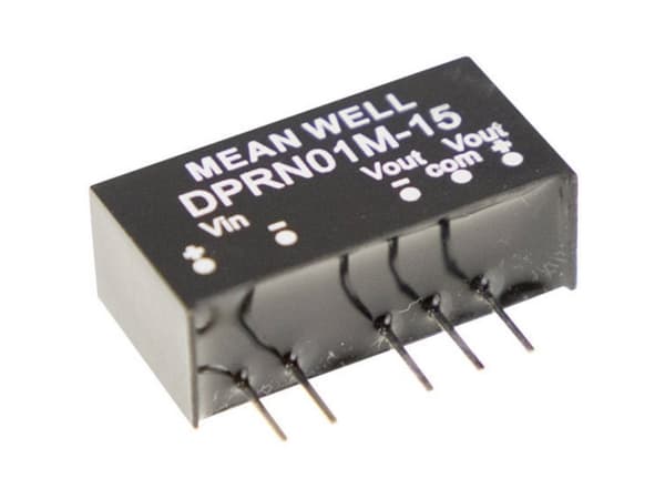 MEAN WELL DPRN01L-15, 4,75 - 5,5 V, 1 W, 15 V, 34 A, RoHS, 4000 stk