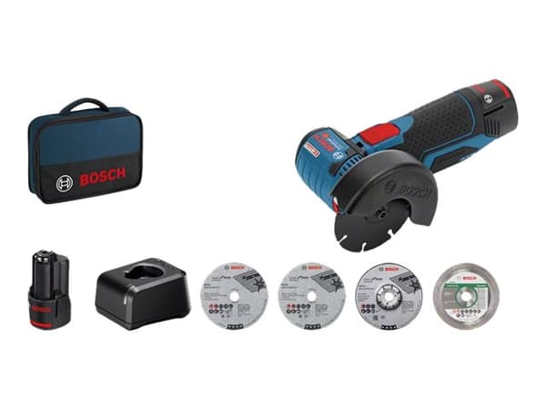 Bosch GWS 12V-76 Professional - Vinkelsliper - trådløs - 76 mm - 2 batterier - 10.8 - 12 V