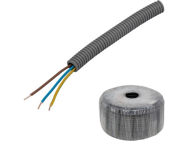 Flexibelt rör, 3G1,5 mm², 16 mm diameter. 100 m rulle. Halogenfri CPR-klass Dca, tryckklass 750N. - (100 m)