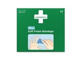Plaster Cederroth selvhæftende Soft Foam Bandage blå